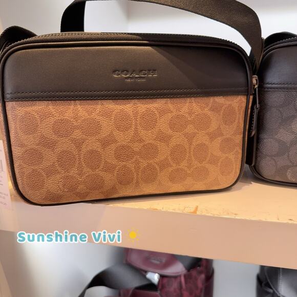 Coach Other - NWT Coach CV921 Men's Graham Crossbody Signature Canvas & Leather QB/Tan/Black